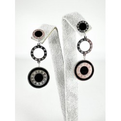 Gümüş Halka Detaylı Küpe